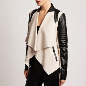 Blanc Noir Black and Cream Waterfall Jacket